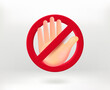 No concept with hand icon. 3d vector illustration

