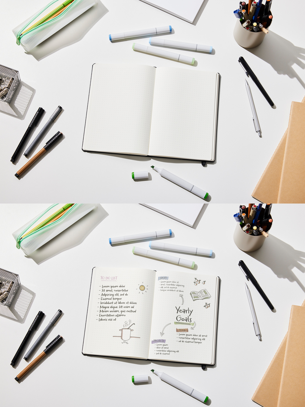 Dot Grid Sketchbook Mockup Stock Template