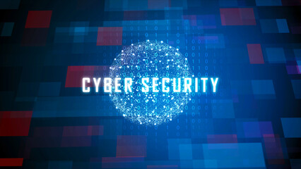 Poster - Abstract Cyber Security Security Online Protection Concept Background Square Blue and Digital Data Connectivity