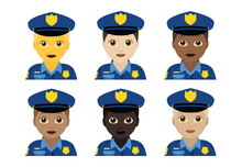 Police officer emoji vector female illustration clipart