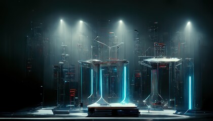 Poster - The concept of a modern laboratory with new technologies.3D rendering