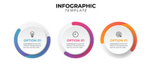 Business Infographics Circle With 3 Parts Steps Vector Template