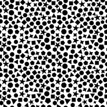 Monochromatic Abstract Pattern For Multiple Purposes Black And White Seamless Geometric Minimal Vector Pattern Design.