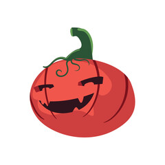 Sticker - flat scary pumpkin