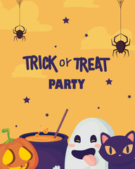 Sticker - trick or treat party cartel