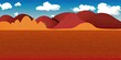 Outback Australia landscape down under, red sandy desert landscape of the australian outback gum trees