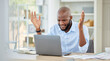 © Anela R/peopleimages.com - Stressed, upset and frustrated black businessman on a work conference call on a laptop. Angry, African and corporate manager with company documents on a broken computer at his desk in a modern office