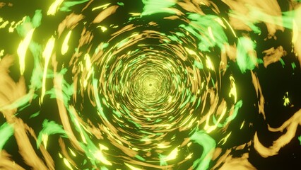 Wall Mural - illustration of abstract sci-fi colorful random patterns motion graphics in a circular shape.
