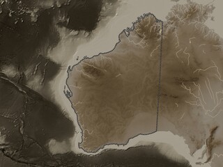 Western Australia, Australia. Sepia. No legend