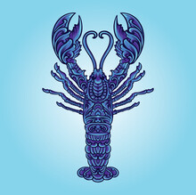 Luxury Antique Lobster Ornament Vector Illustrations For Your Work Logo, Mascot Merchandise T-shirt, Stickers And Label Designs, Poster, Greeting Cards Advertising Business Company Or Brands.
