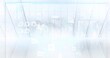 © vectorfusionart - Digital interface with data processing against aerial view of cityscape