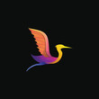Gradient heron logo vector modern design