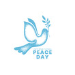 © starlineart - International peace day social post card with bird vector illustration
