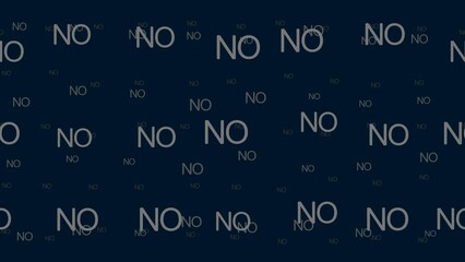 Poster - No symbols float horizontally from left to right. Parallax fly effect. Floating symbols are located randomly. Seamless looped 4k animation on dark blue background