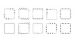 © Дмитрий - Set Black Simple Line Frame Collection Doodle Square Floral Frame Elements Vector Design Style Sketch Isolated Illustration For Banner
