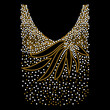 Rhinestone design for t-shirt or blouse hot-fix transfer. Abstract beautiful glitter applique rhinestone motif.