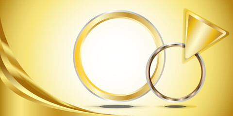 gradient gold background Assemble a circular geometric shape.