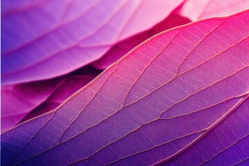 Canvas Print - Beautiful leaves in blue and purple-pink tones 3D illustration