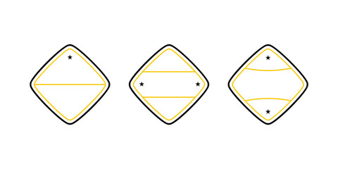 Poster - Blank gold and black collection of retro stickers emblem outline design