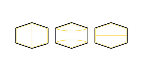 Poster - Gold and black collection of retro stickers outline design