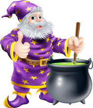 Wizard Stirring Cauldron