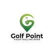 sport golf logo concept, point golf design template