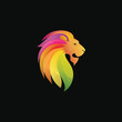 Gradient lion head logo vector design
