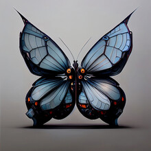 Digital Art Of Butterfly With Amazing Colors, 3d Render