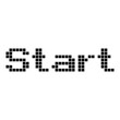 © teracreonte - Mensaje con texto Start con fuente de juegos de arcade de estilo retro aislada