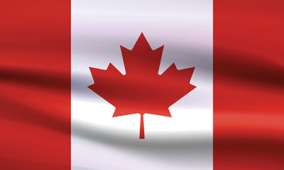 Wall Mural - canada flag in the old retro background effect, close up, high detailed vector flag of canada