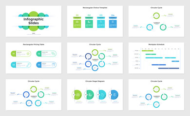 Vector Set of 9 Infographic Templates