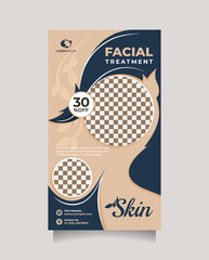 Wall Mural - creative and modern template beauty facial center social media story post and banner. vector poster 