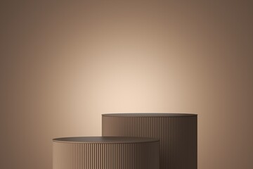 Fototapete - Background 3d scene with empty podium, product display mock up minimal style and geometric shape object. 3d render