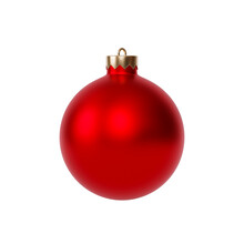 Christmas Or New Year Holidays Red Bauble, 3d Render
