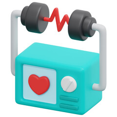 Poster - defibrillator 3d render icon illustration