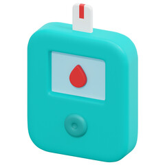 Poster - glucose meter 3d render icon illustration