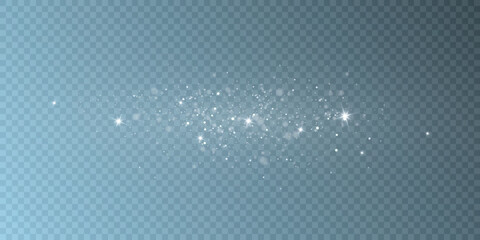 Christmas white glow effect, glare, explosion, sparks, twinkling highlights, sparks and stars on a transparent background.