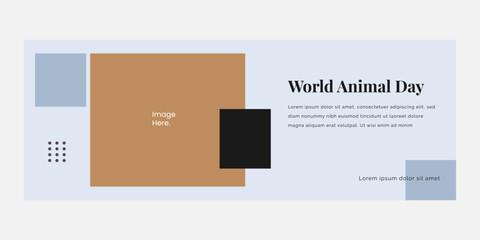 Modern creative world animal banner design template. Suitable for content social media, printing, advertising, and promotion