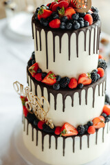 Poster - Beautiful wedding cake close-up