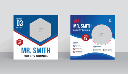 Election Social Media Post and square flyer and poster template