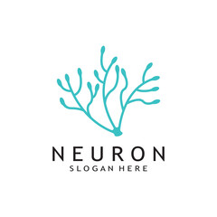 Wall Mural - nerve cell logo or neuron logo with vector template