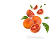 Water splash on fresh orange with mint isolated on transparent background (.PNG)