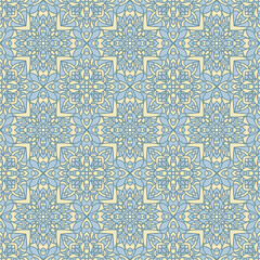Naklejka na meble Abstract arabesque pattern, seamless baroque ornament vector graphic design.