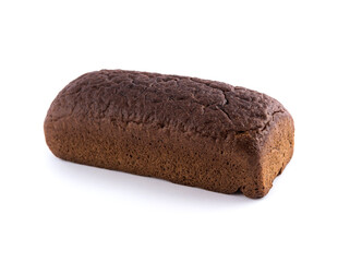 brown rye bread isolated on white background