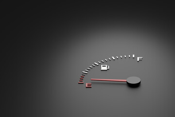 Wall Mural - fuel gauge. 3d banner design. 3d rendering.