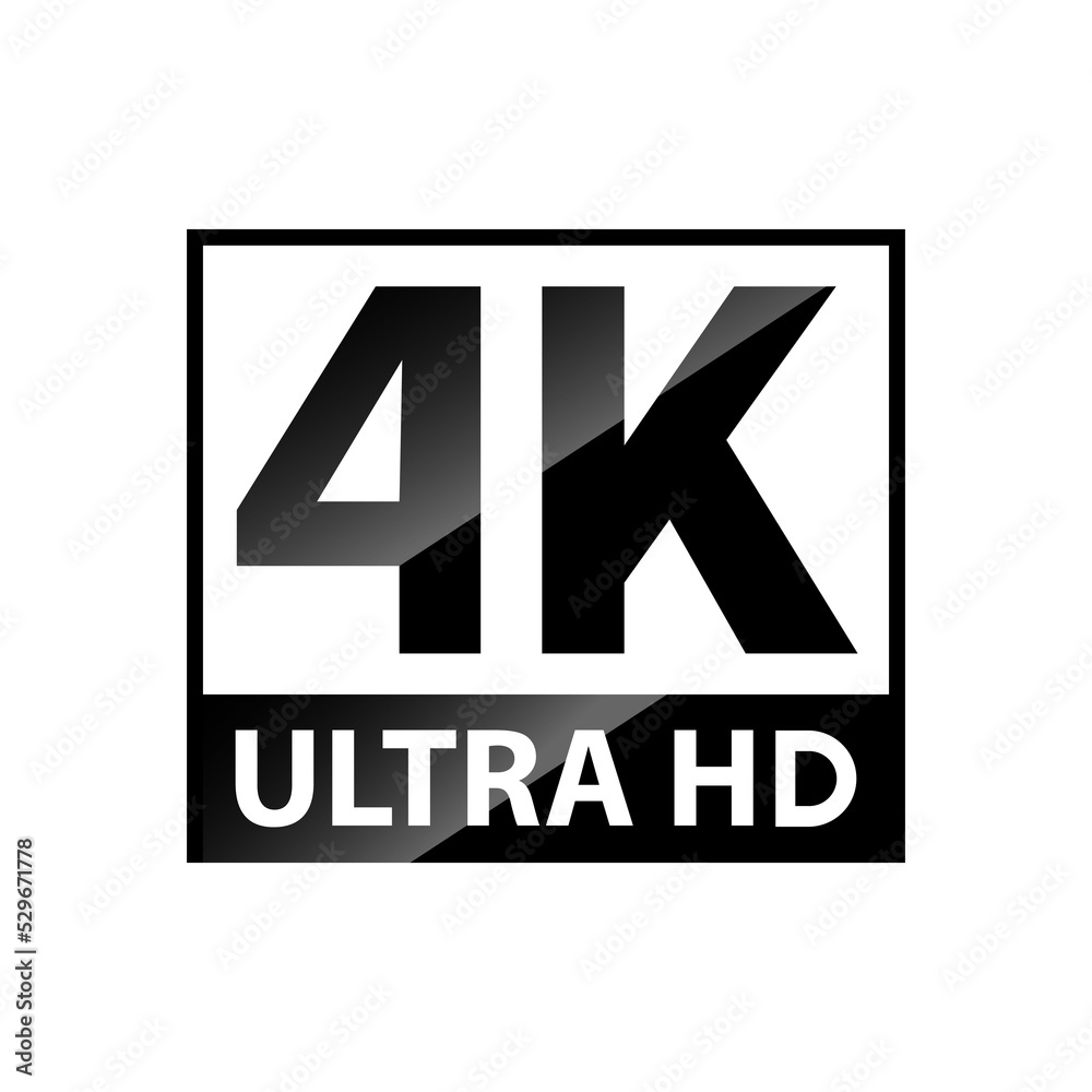 4K Ultra HD symbol, High definition 4K resolution mark, UHD Stock ...
