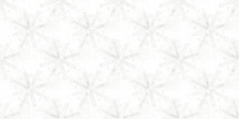 Sticker - Soft white on white snow flake border pattern background. Simple minimal ice blur effect seamless banner backdrop. Festive cold holiday season ribbon trim edge.