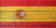 Print of Spanish flag on wooden surface. Banner for design