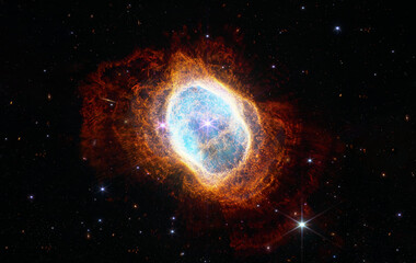 Wall Mural - southern ring nebula. space collage from newest cosmic telescope. james webb telescope research of g