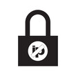 Lock out Ip block icon | Black Vector illustration |